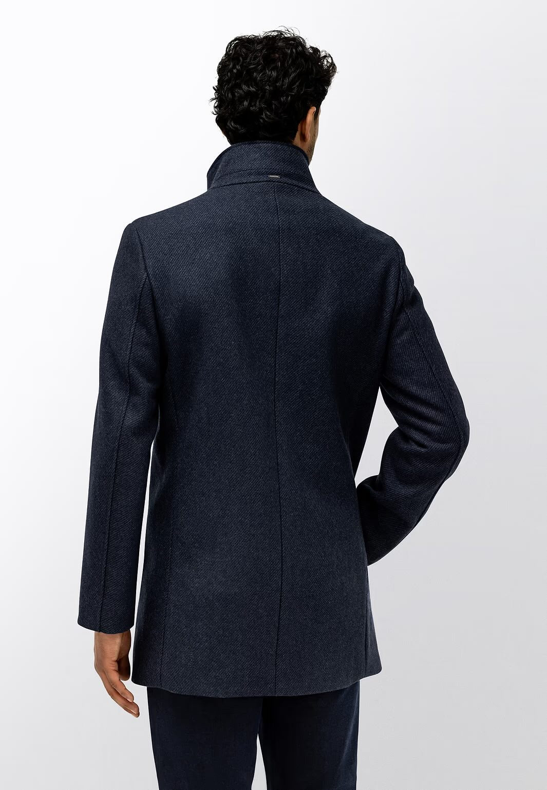 Jas gemêleerde mantel - blauw