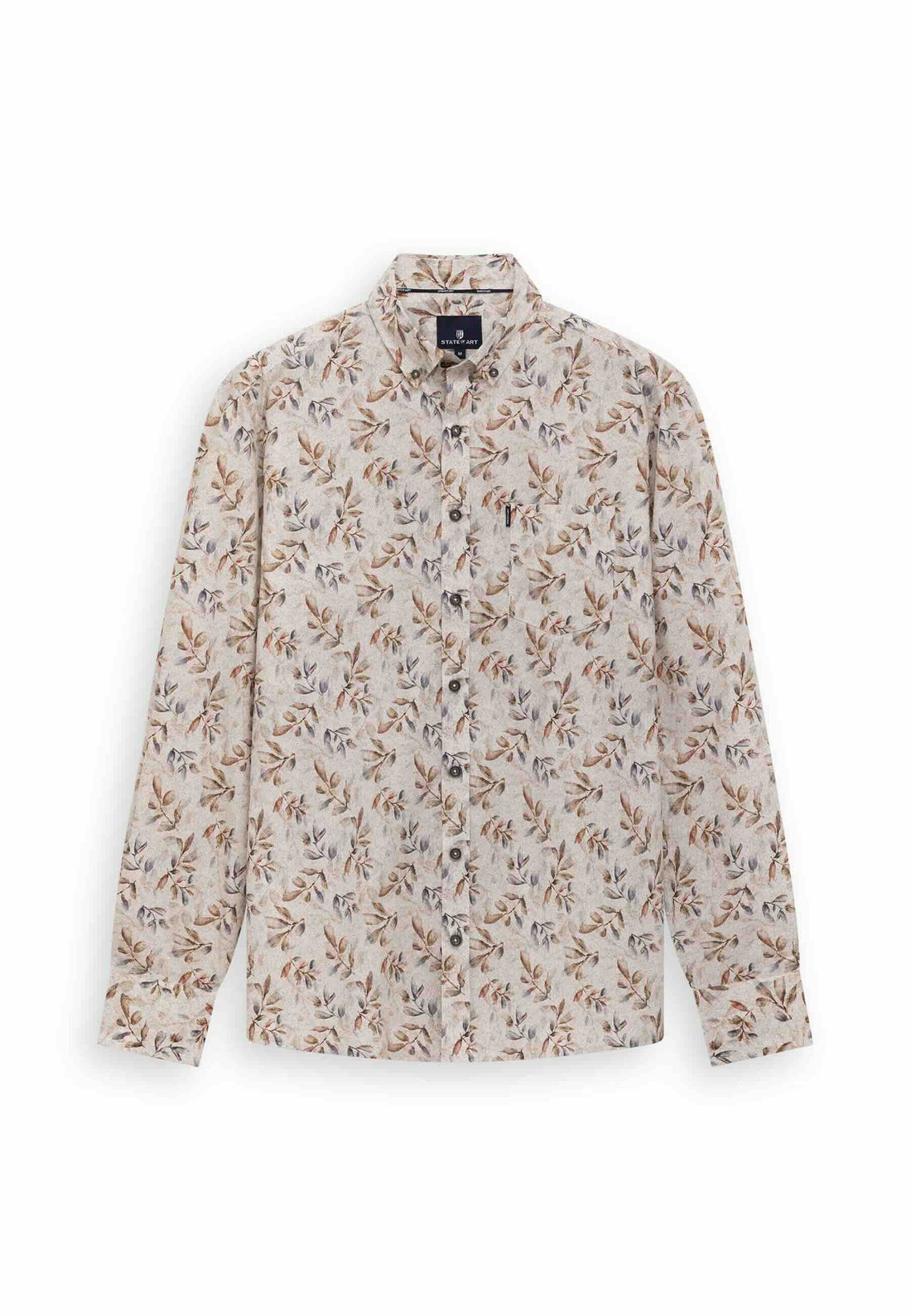 Overhemd all-over print- oud roze/wit