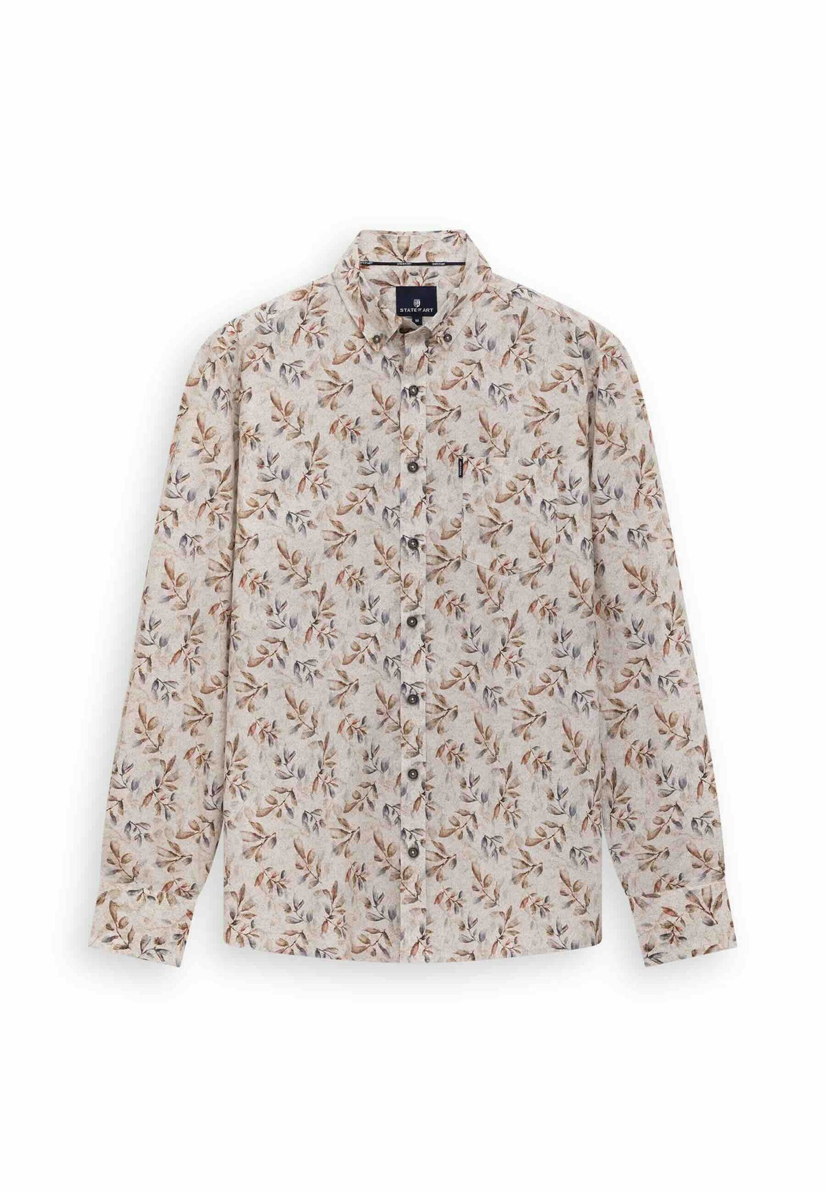 Overhemd all-over print- oud roze/wit