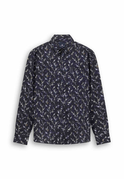 Overhemd all-over print - blauw