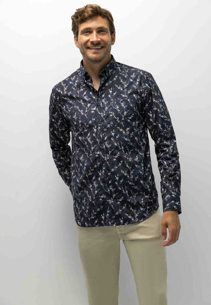 Overhemd all-over print - blauw
