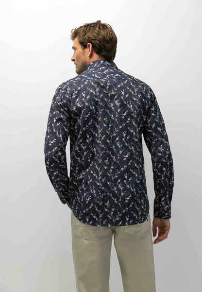 Overhemd all-over print - blauw