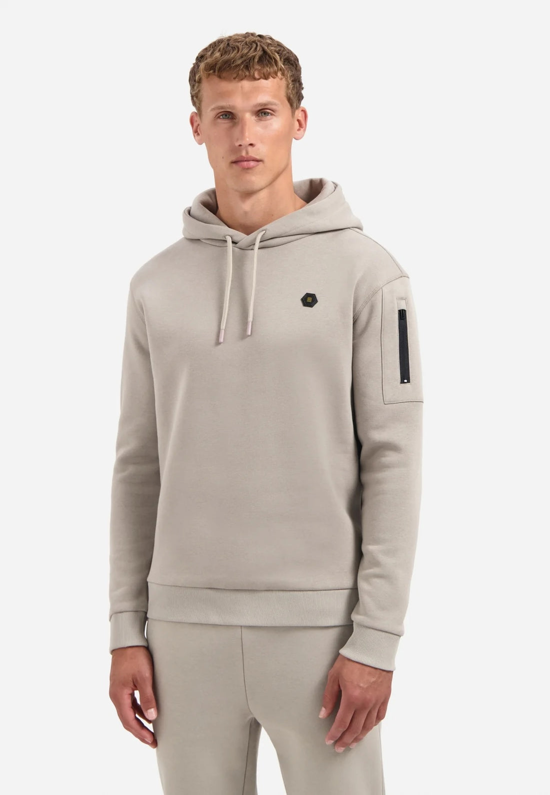 Sweater met capuchon - beige grijs
