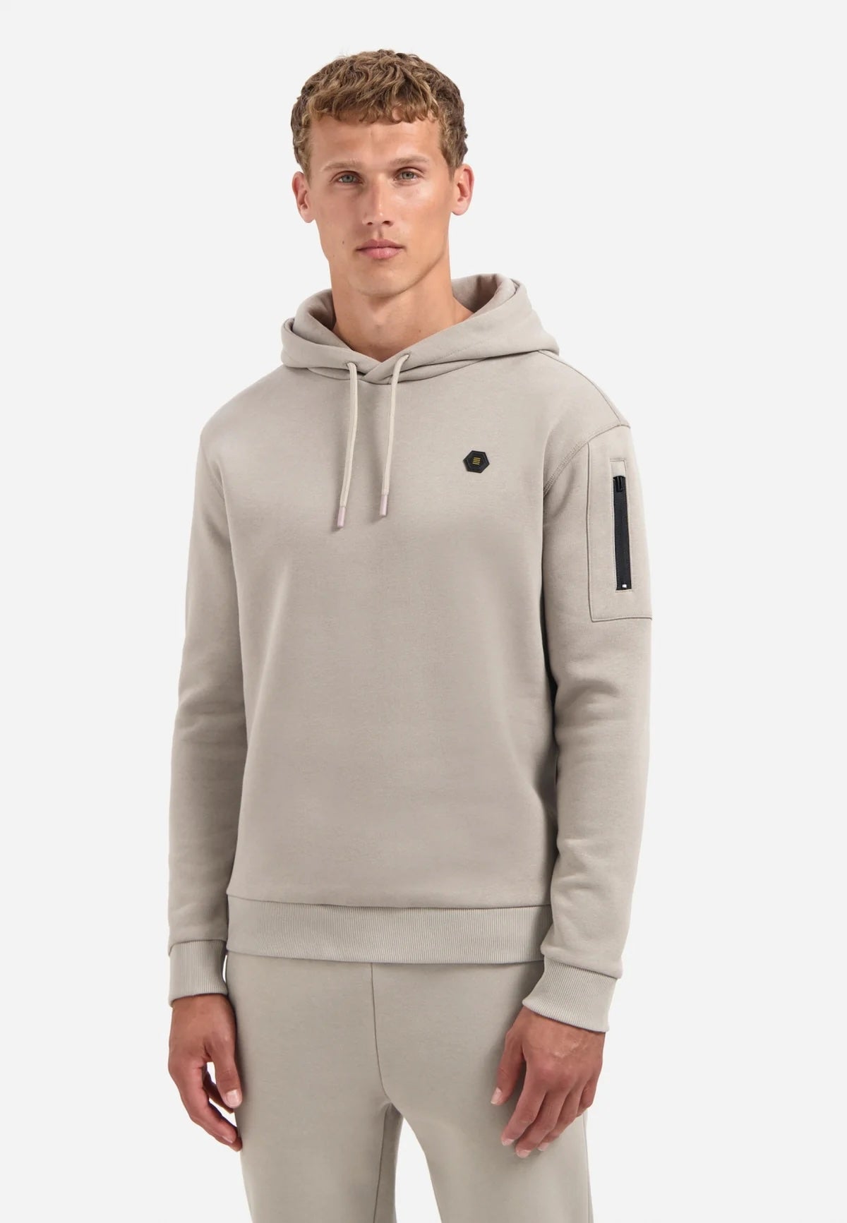 Sweater met capuchon - beige grijs