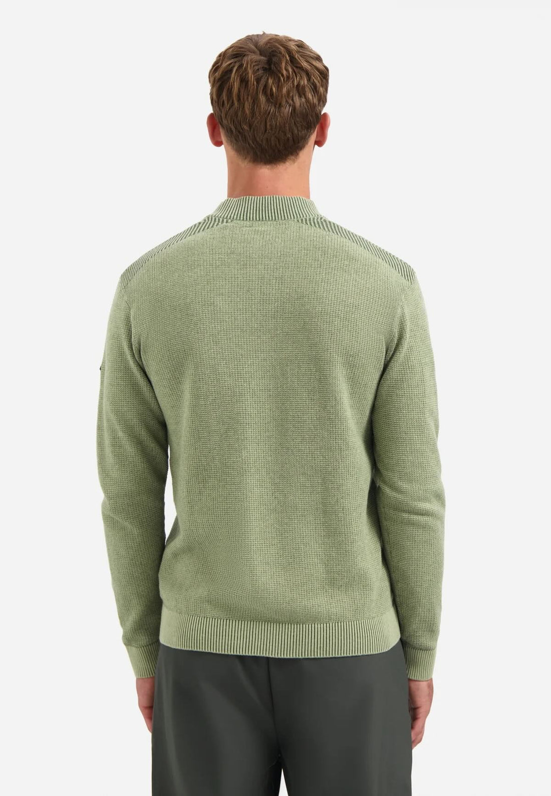 Trui met halve rits - groen