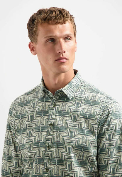 Overhemd met all-over print - groen