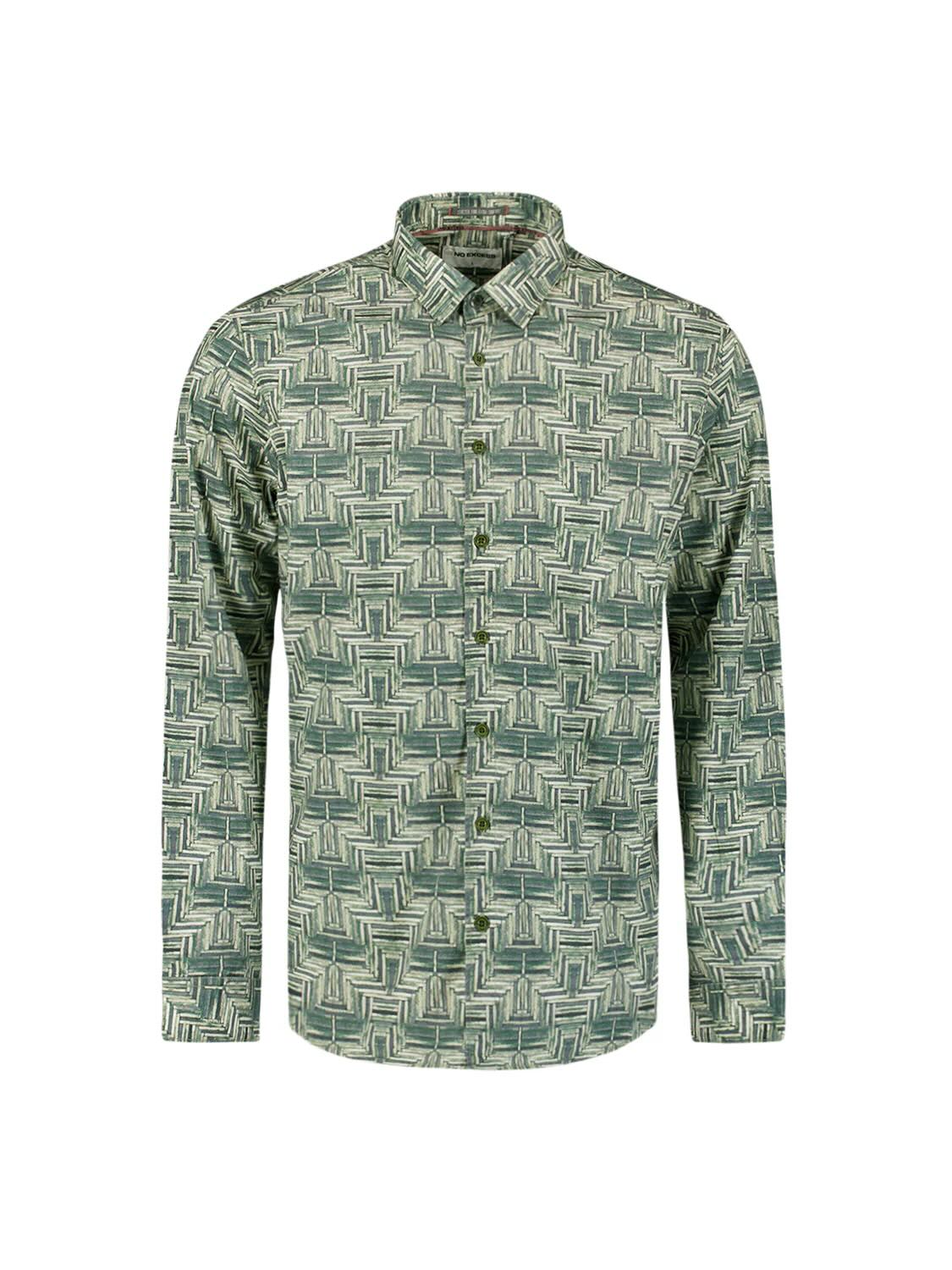 Overhemd met all-over print - groen
