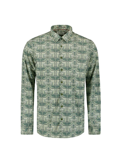 Overhemd met all-over print - groen
