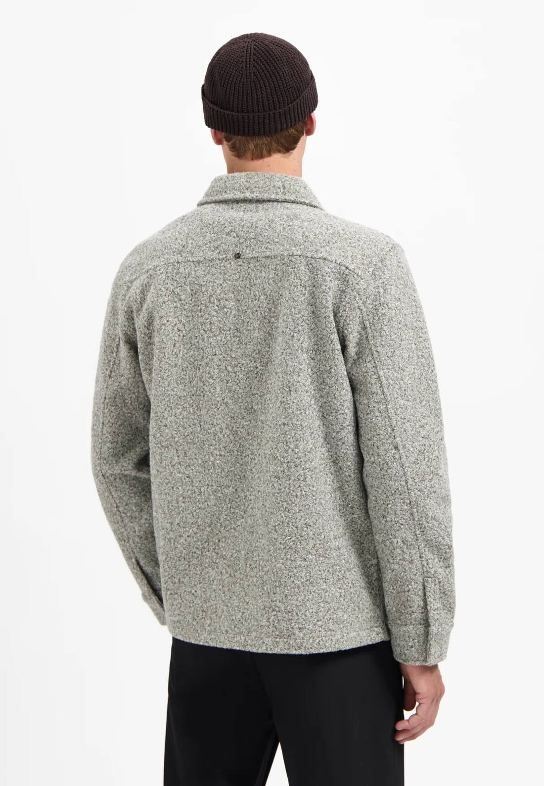 Overshirt gemêleerd met rits - grijs