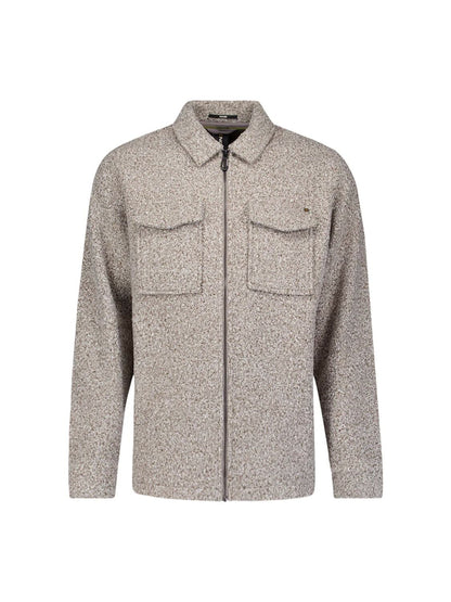 Overshirt gemêleerd met rits - grijs