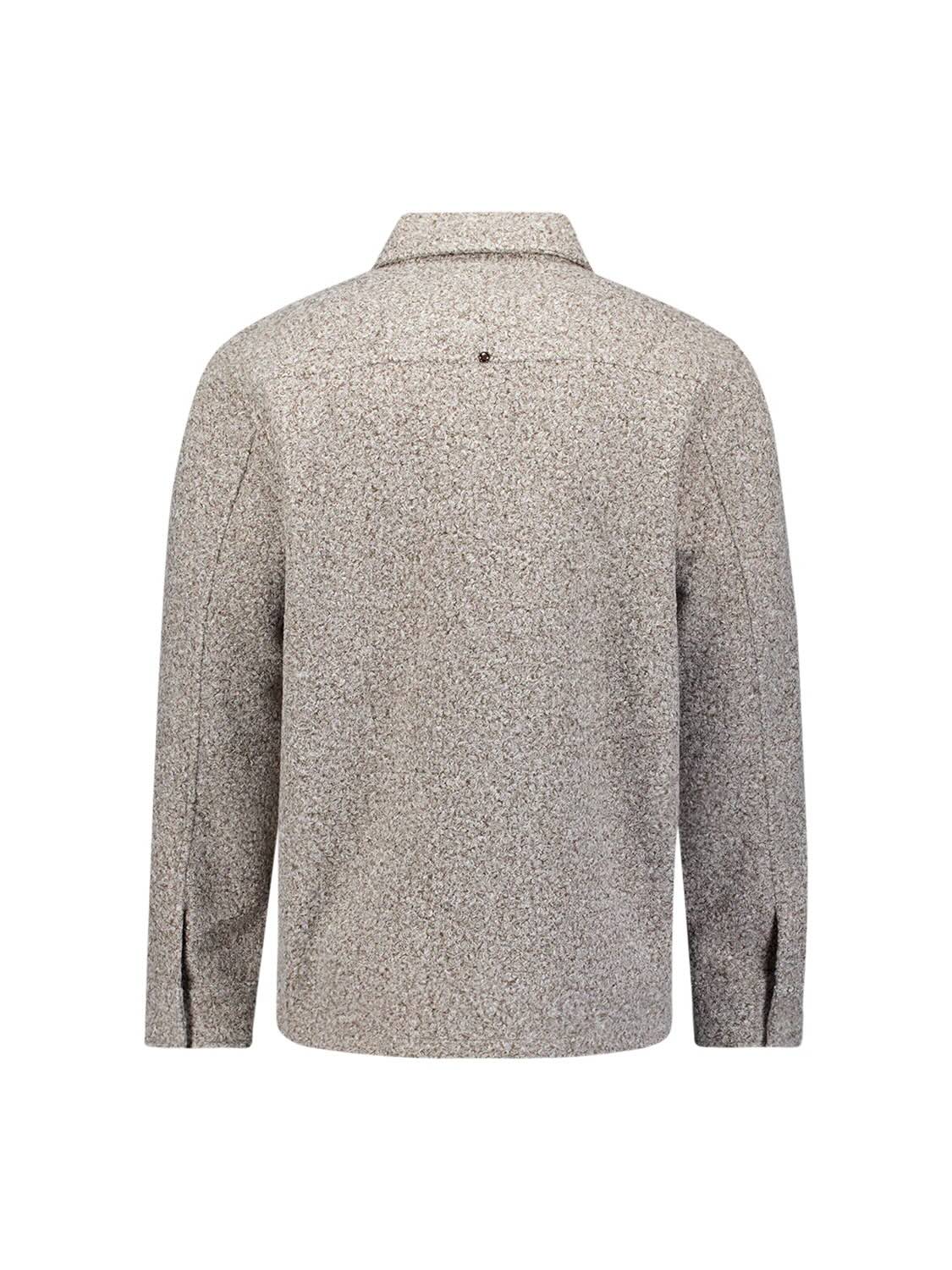 Overshirt gemêleerd met rits - grijs