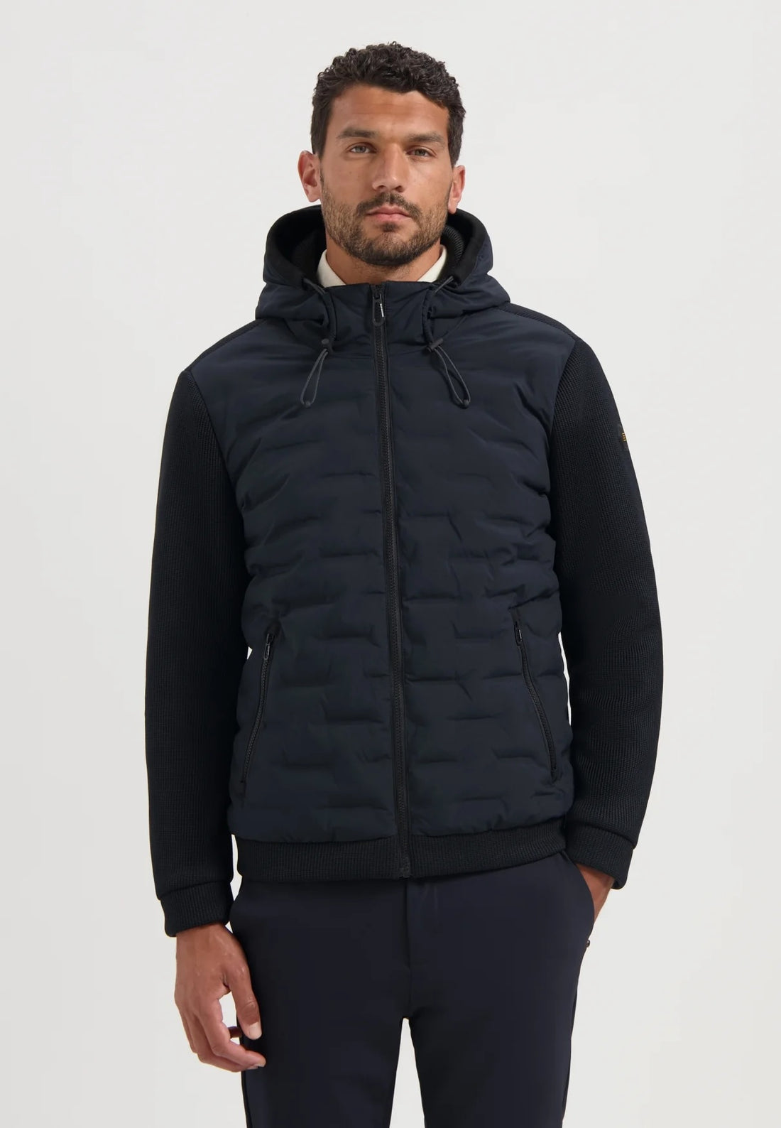 Jack met gebreide mouw - donkerblauw