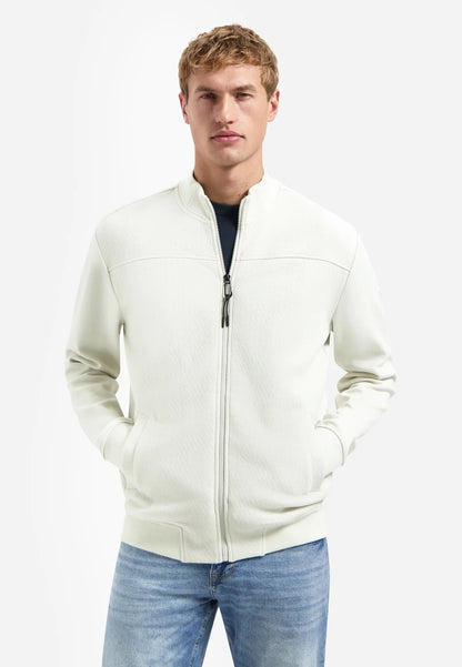 Vest sweat met rits - lichtbeige