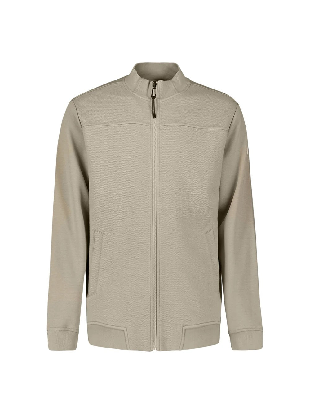 Vest sweat met rits - donkerbeige