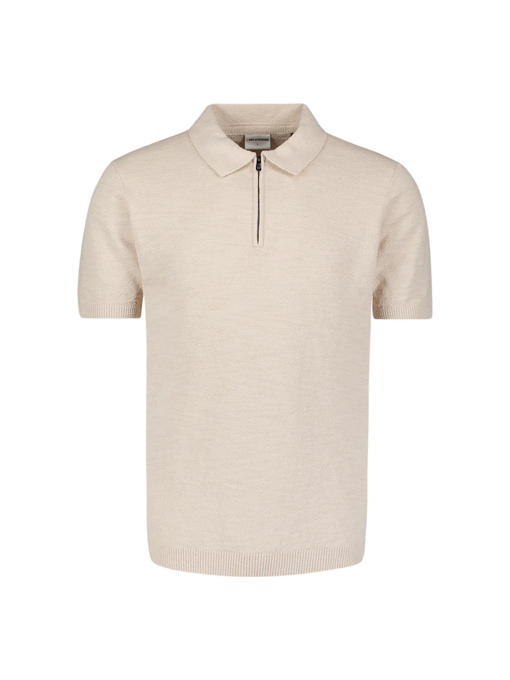 Polo gebreid met rits - beige