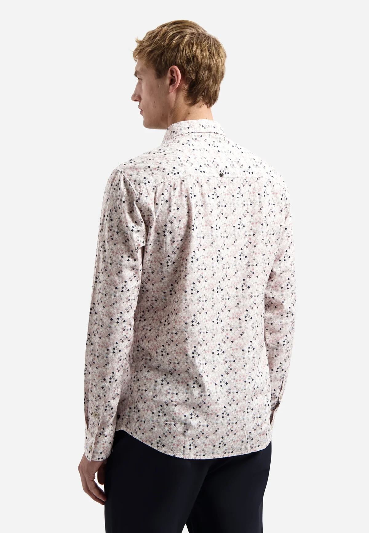 Overhemd met microprint - lichtroze