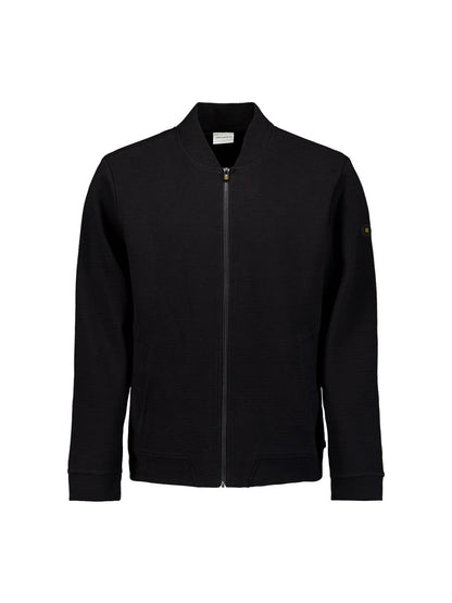 Vest sweat met rits - zwart