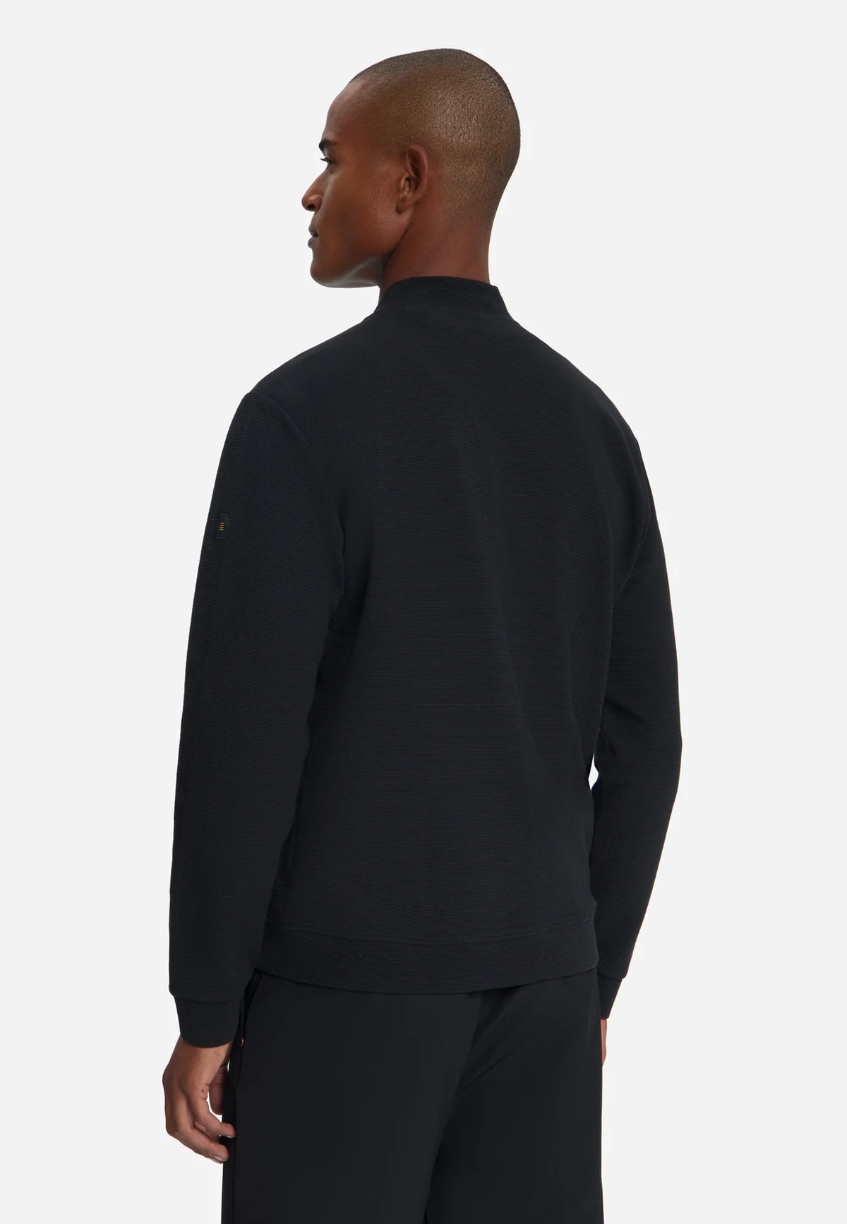 Vest sweat met rits - zwart