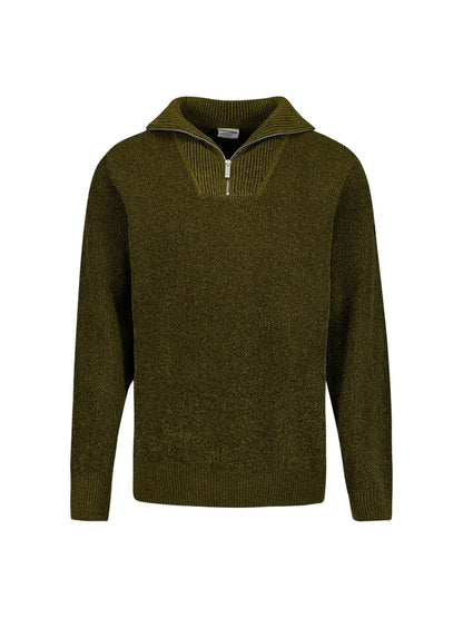 Trui chenille met halve rits - moss