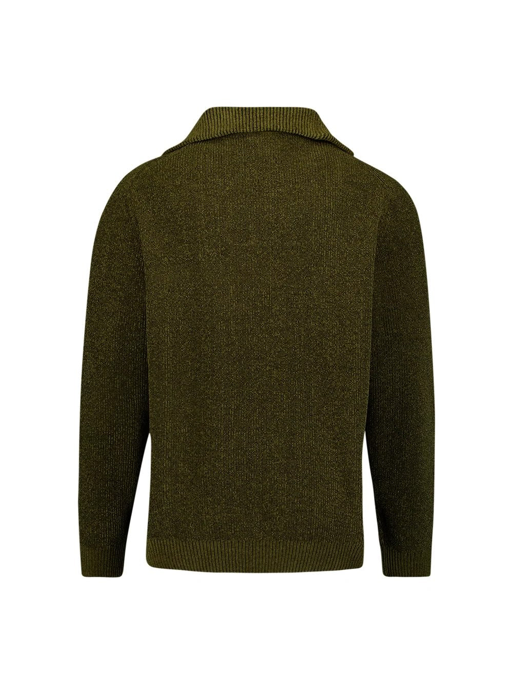 Trui chenille met halve rits - moss