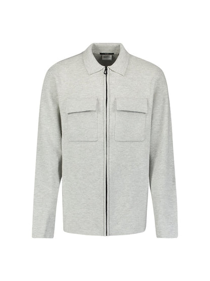 Vest gebreid met rits - lichtgrijs