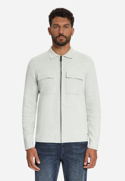Vest gebreid met rits - lichtgrijs