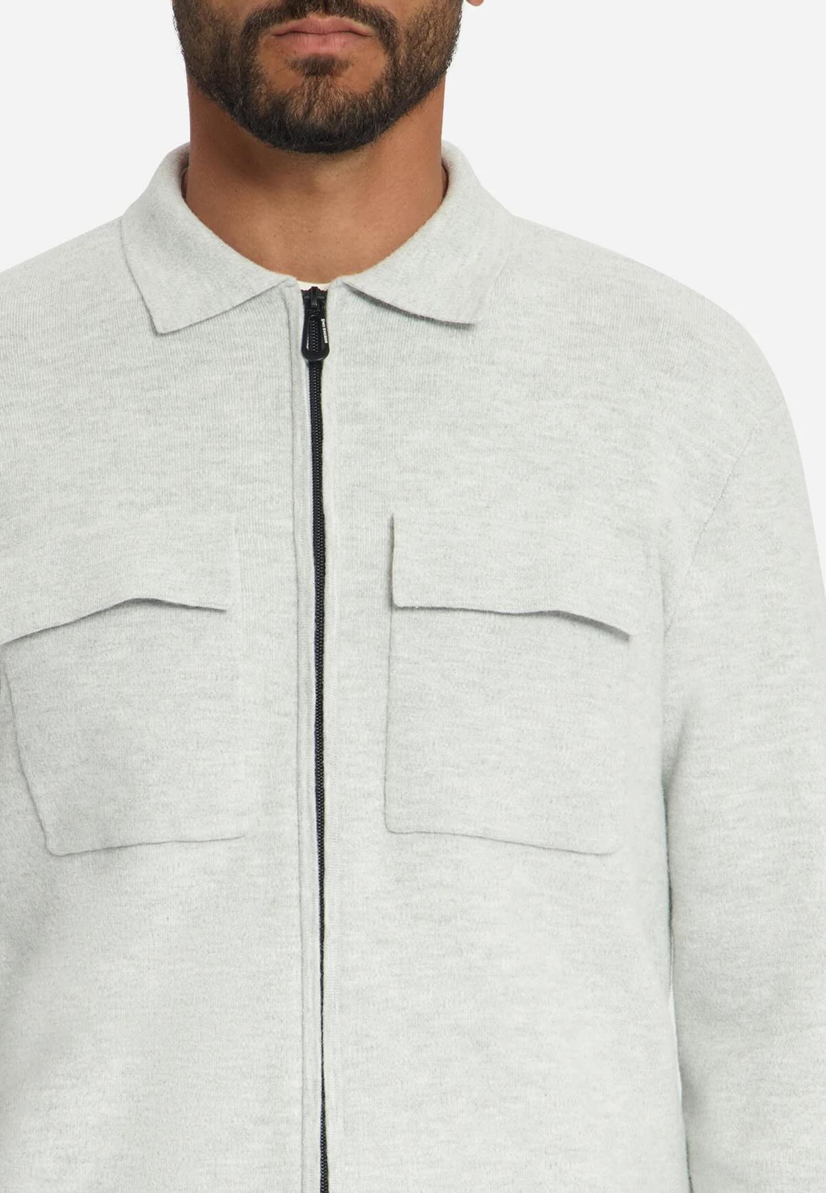 Vest gebreid met rits - lichtgrijs