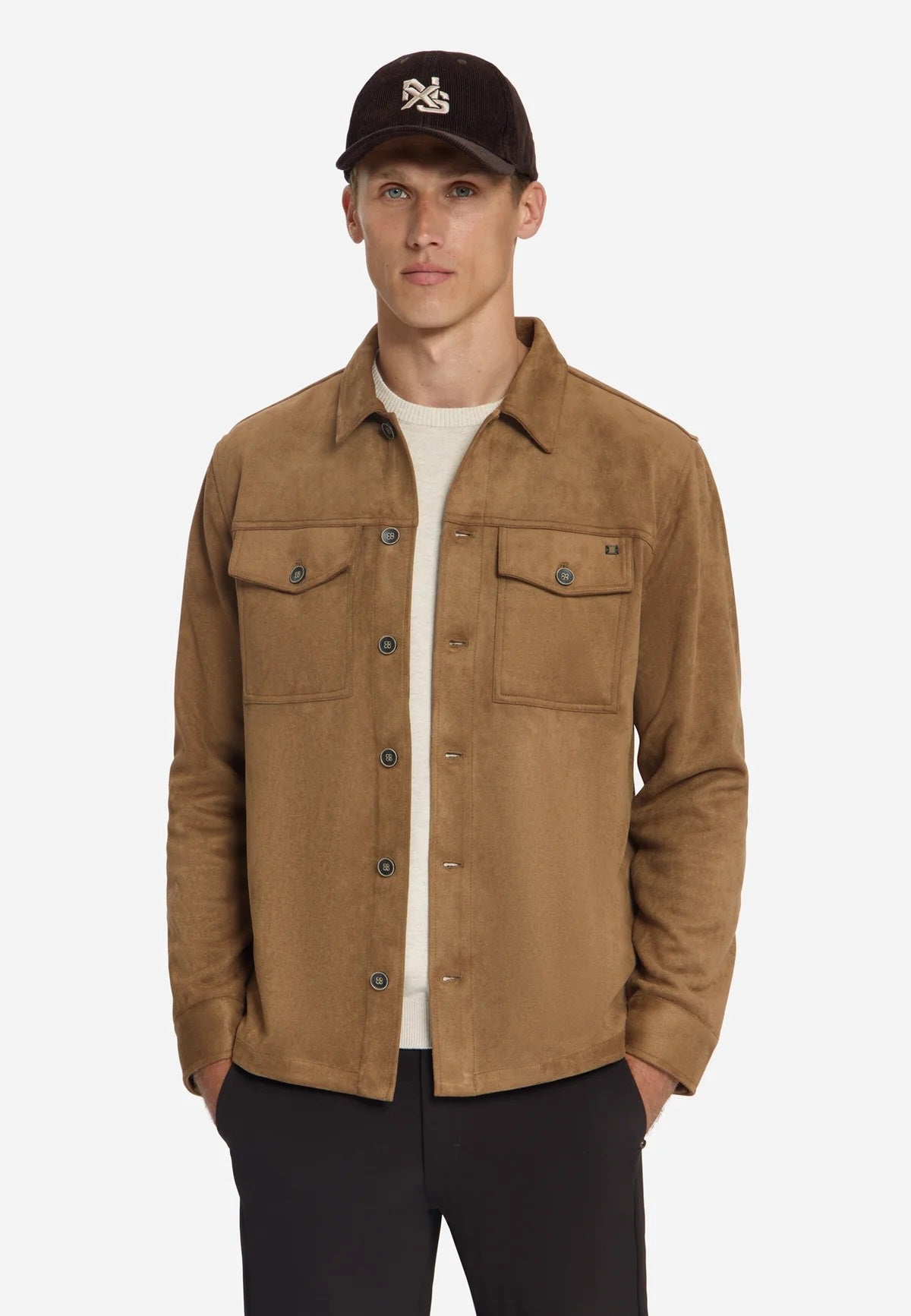 Overshirt suèdelook - caramel