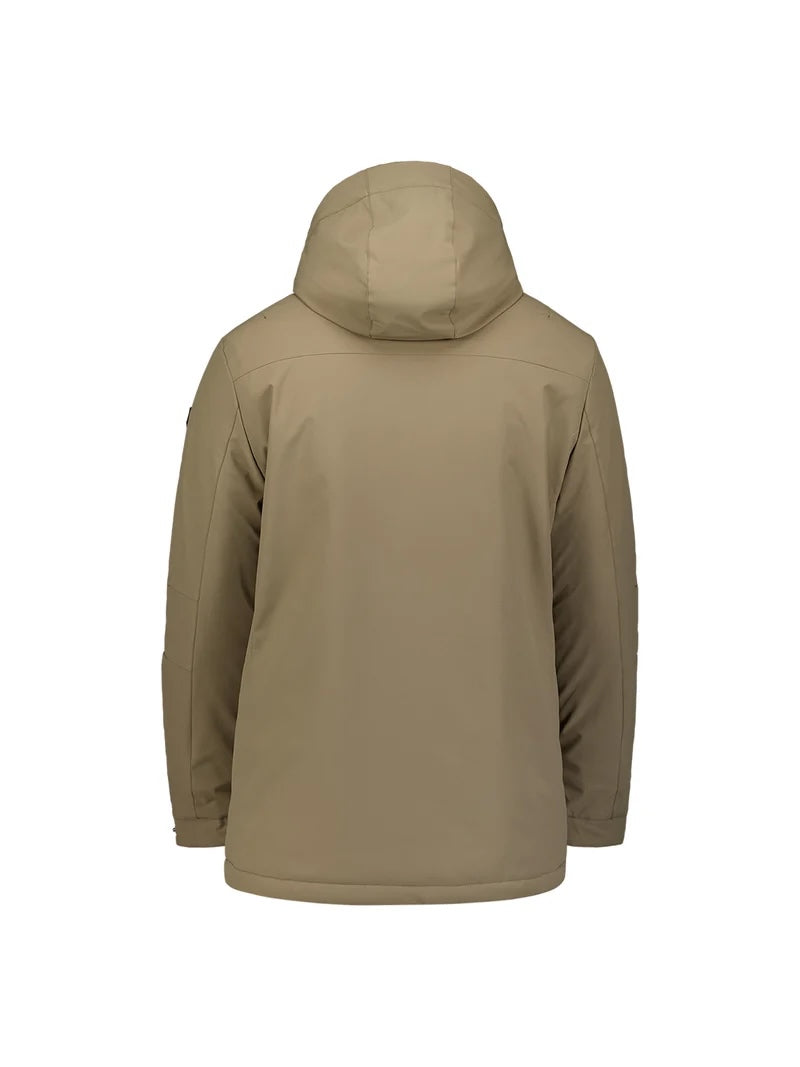 Jas parka met afneembare capuchon - mud