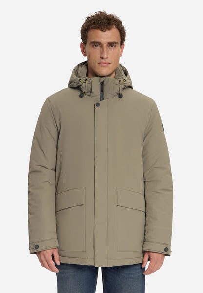 Jas parka met afneembare capuchon - mud