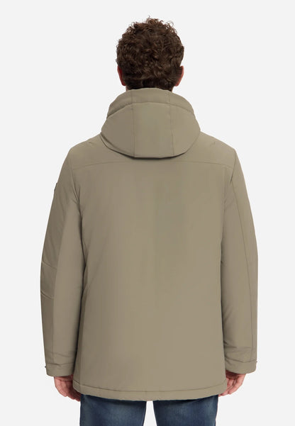 Jas parka met afneembare capuchon - mud