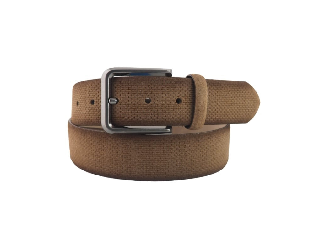 Riem suède print - bruin