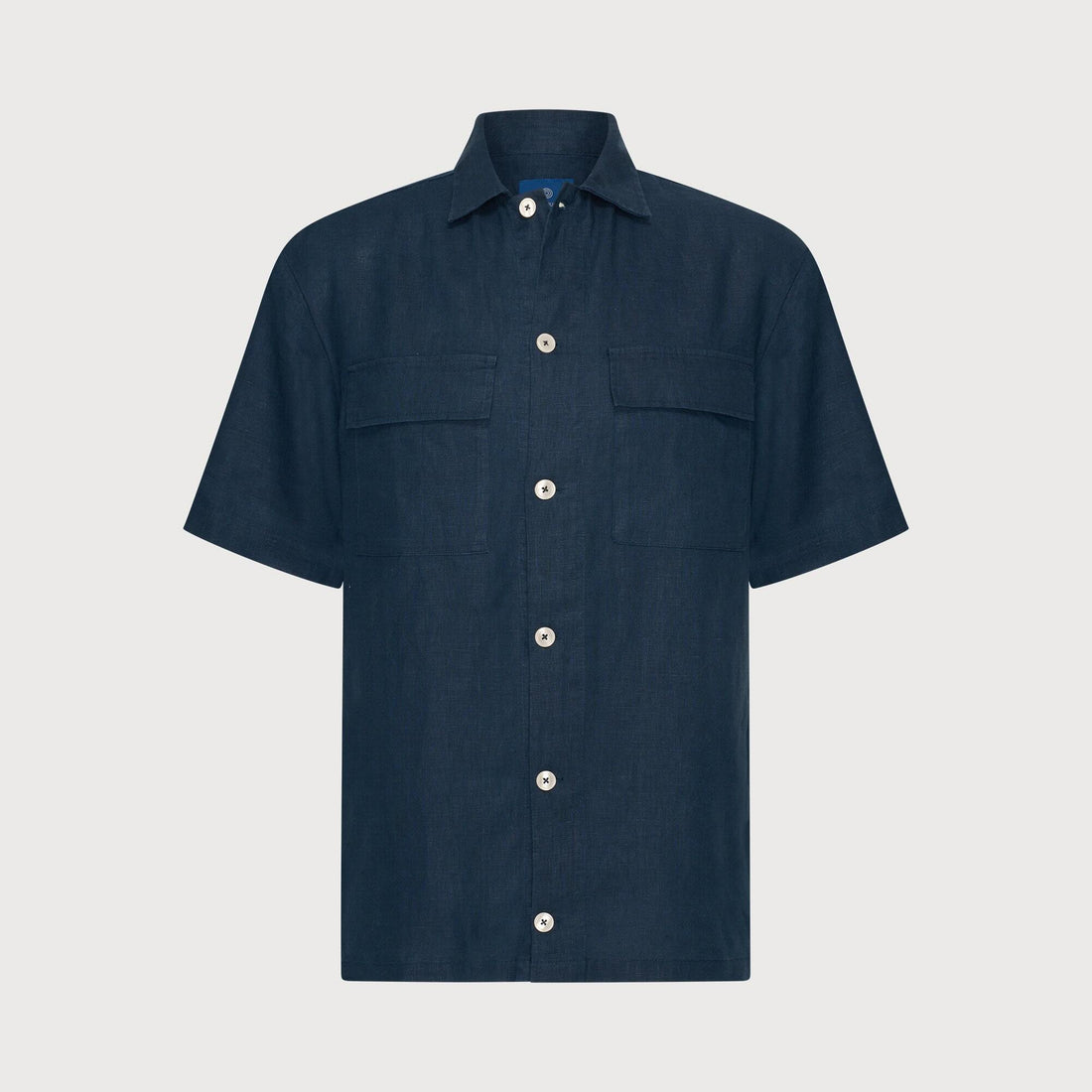 Overhemd linnen - navyblauw
