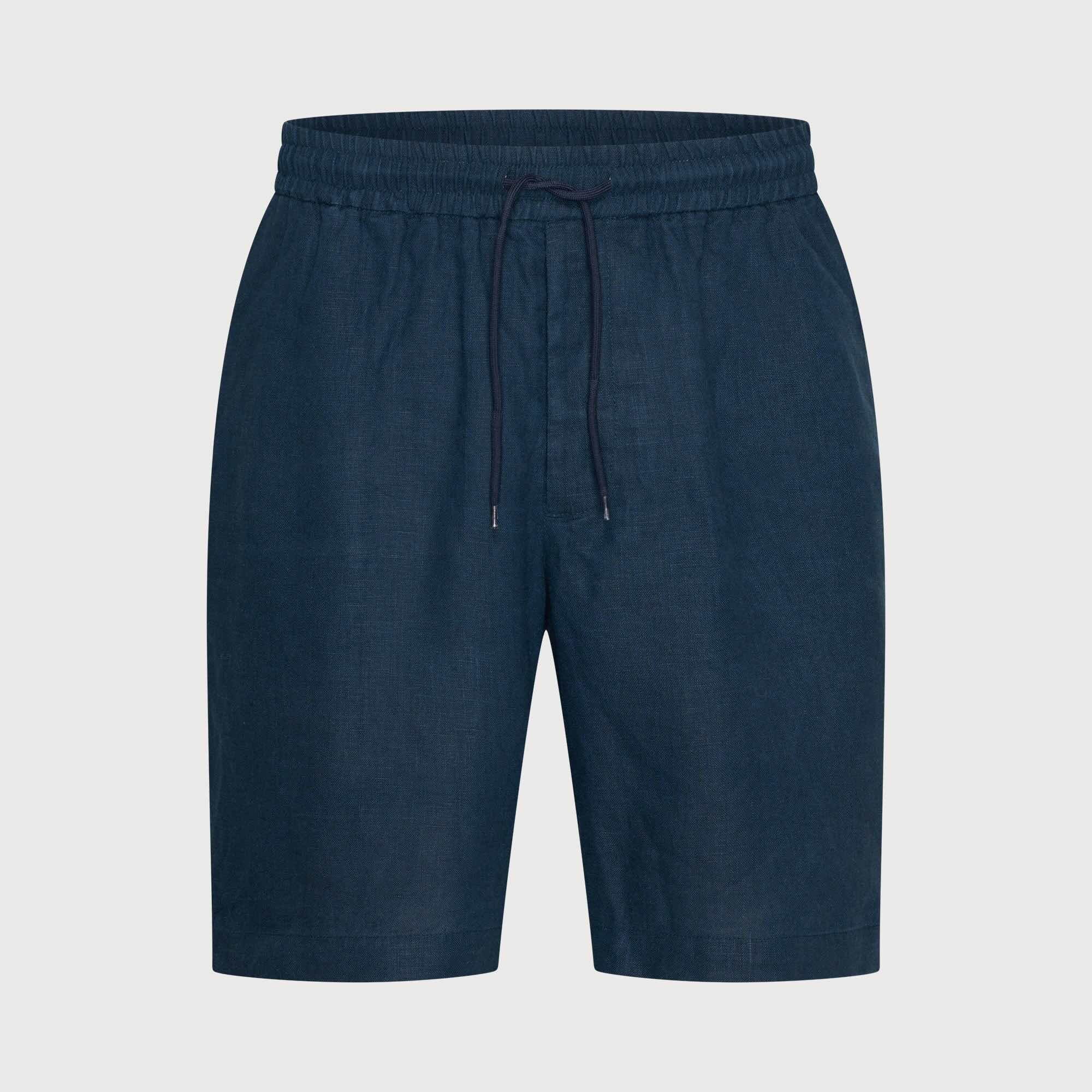 Short linnen - navyblauw
