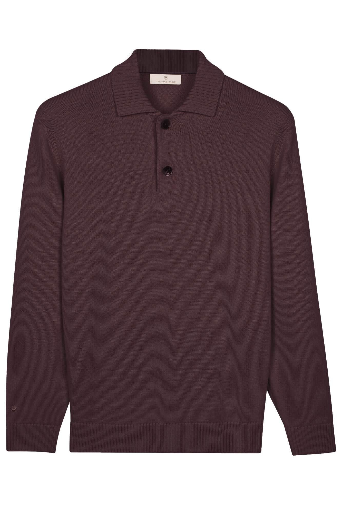 Trui merino met polokraag - paars