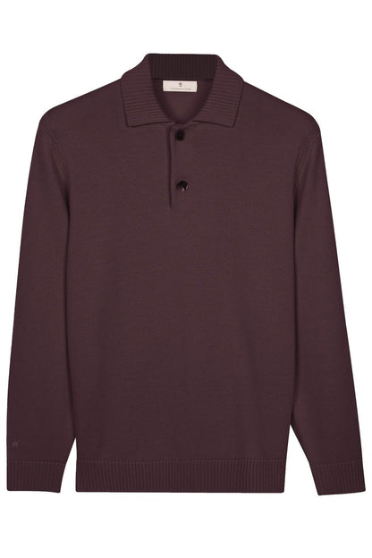 Trui merino met polokraag - paars