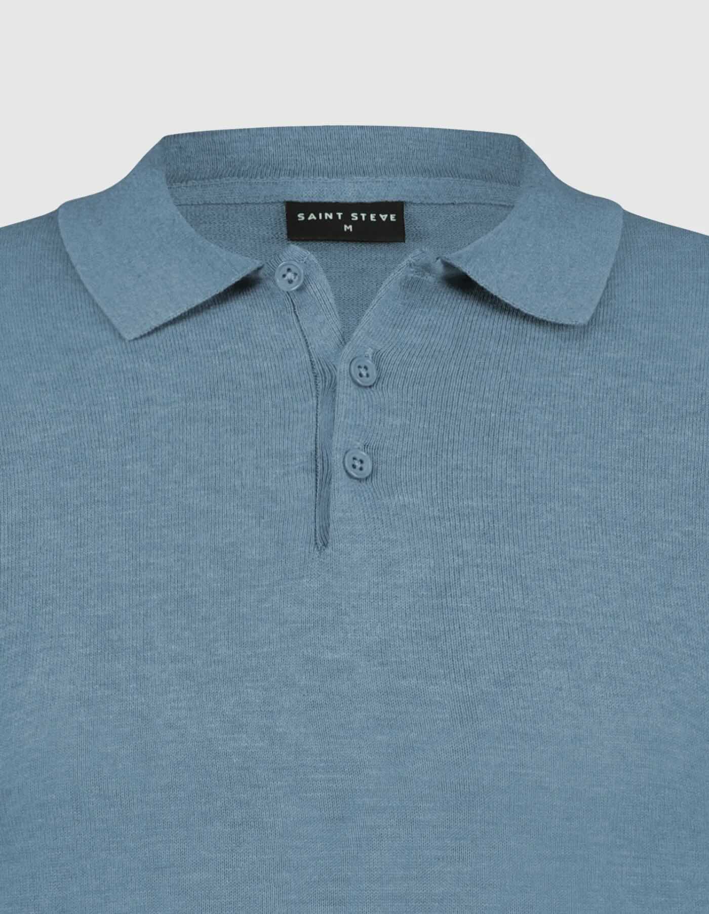 Polo CHRIS korte mouw - jeansblauw