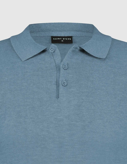 Polo CHRIS korte mouw - jeansblauw