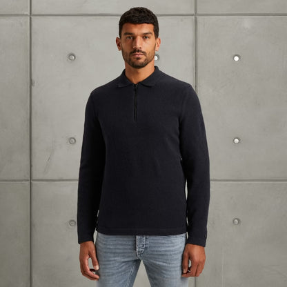 Trui polokraag met rits - blauw