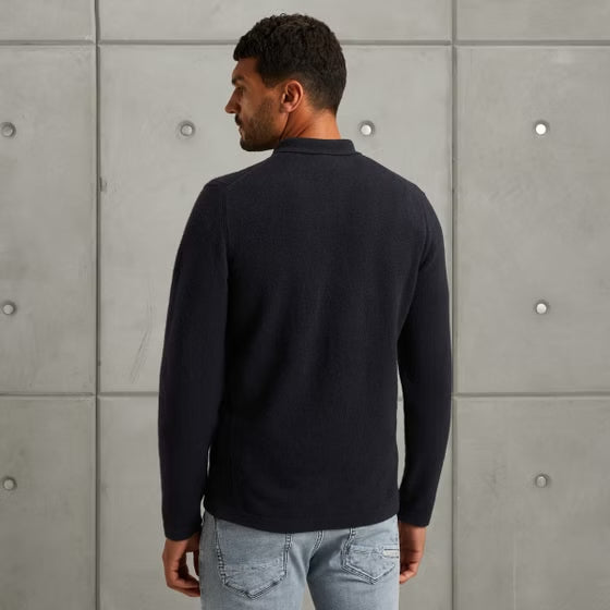 Trui polokraag met rits - blauw