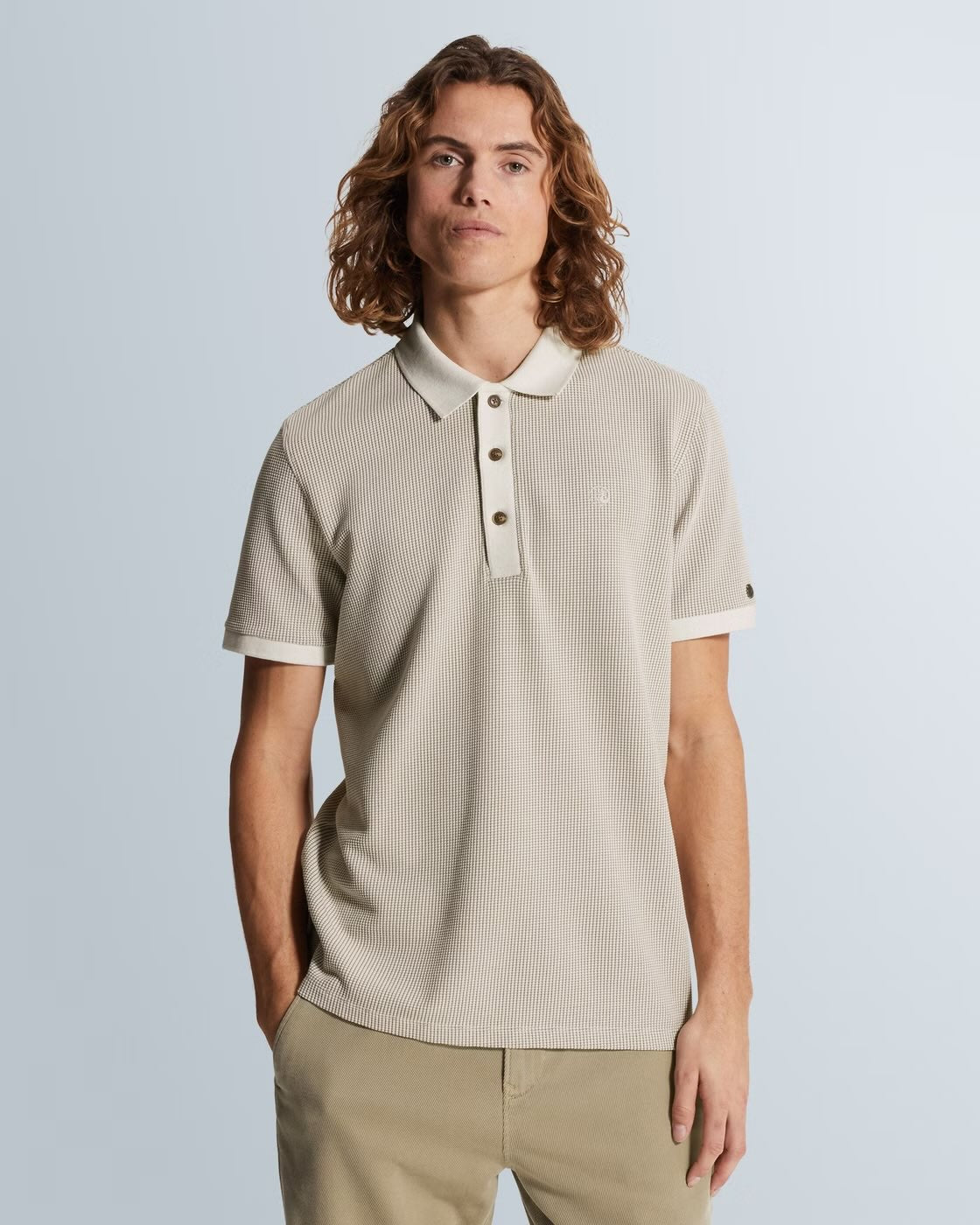 Polo wafelstructuur - beige