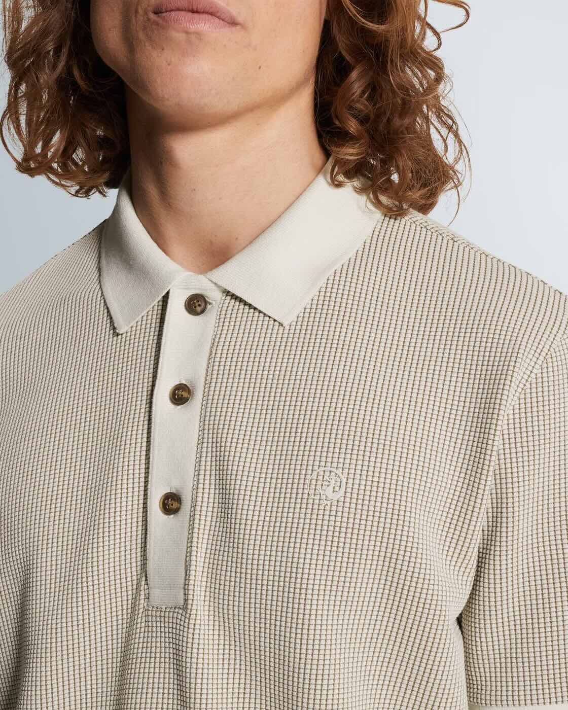 Polo wafelstructuur - beige