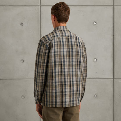 Overshirt met zakken - grijs beige blauw