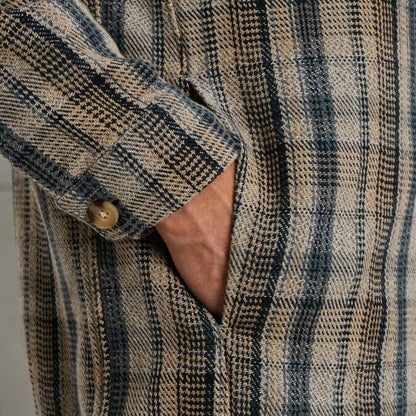 Overshirt met zakken - grijs beige blauw