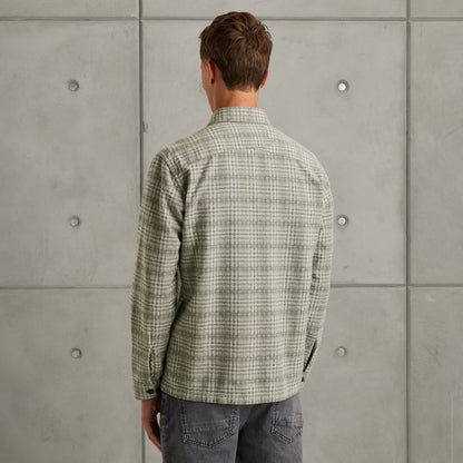 Overshirt ruit met zakken - grijs