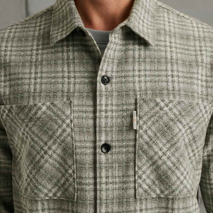 Overshirt ruit met zakken - grijs