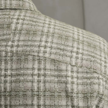 Overshirt ruit met zakken - grijs