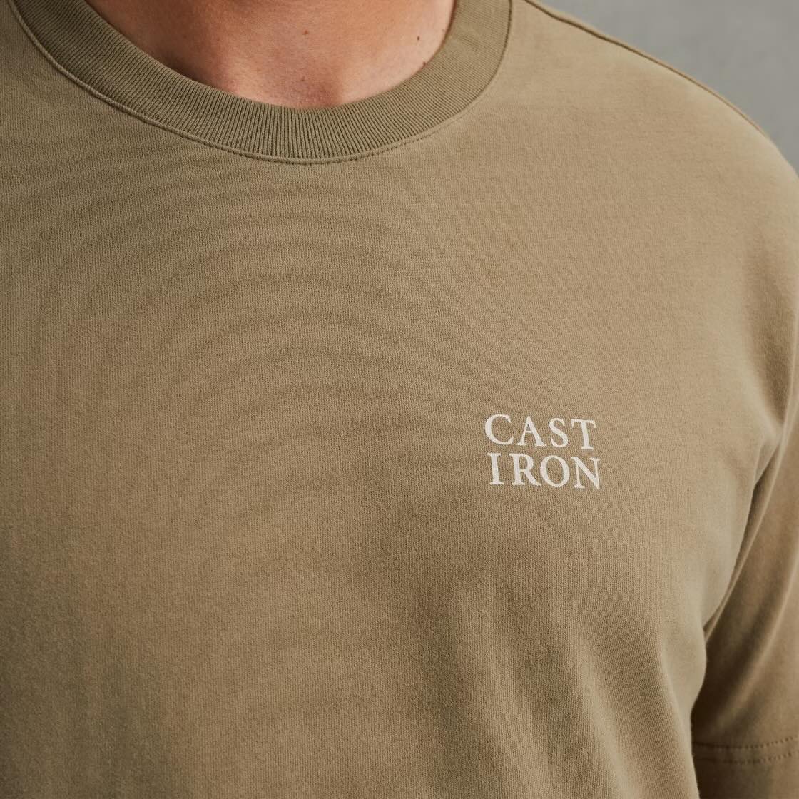 T-shirt met artwork - khaki