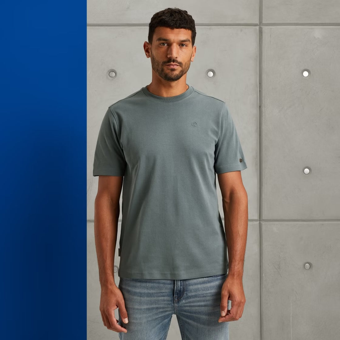 T-shirt ronde hals - grijs