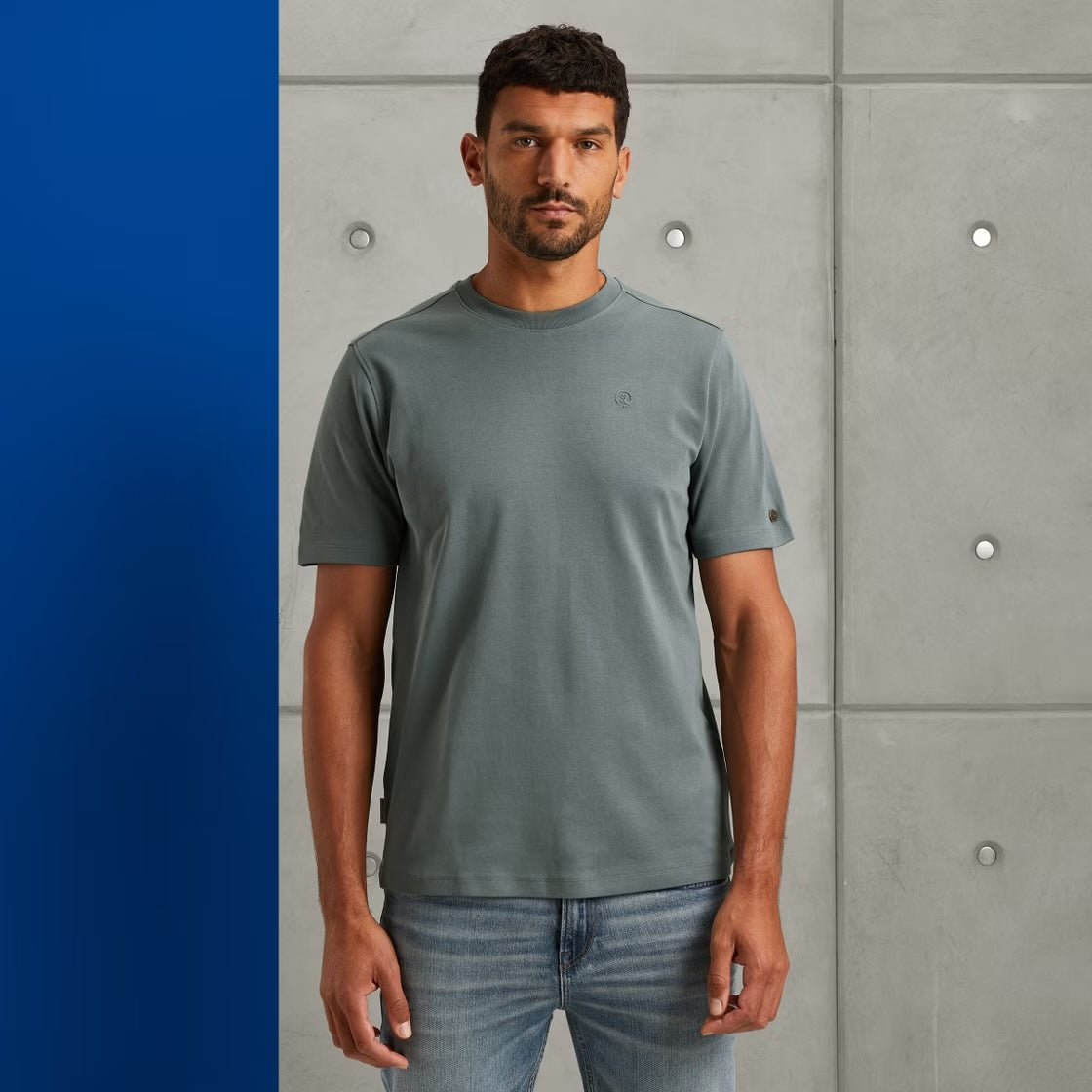 T-shirt ronde hals - grijs